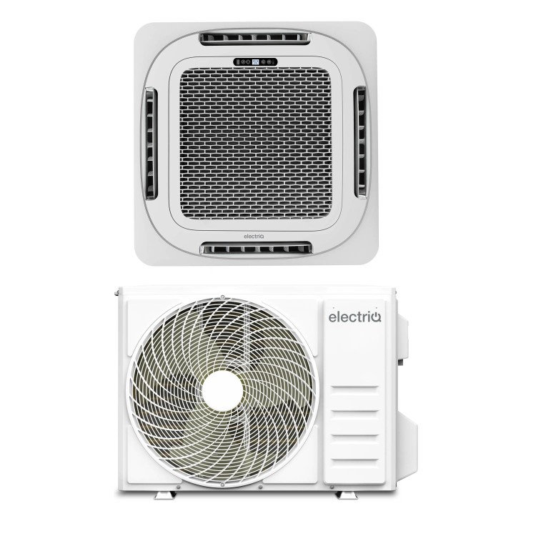 electriQ iQool 24000 BTU Smart A++ Single Split Ceiling Cassette Air Conditioner with Heat Pump - 5m Pipe Kit Included