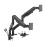 Box Opened electriQ Dual Premium Monitor Arm with USB A/C Ports For Up to x2 45" Screen