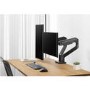 Box Opened electriQ Dual Premium Monitor Arm with USB A/C Ports For Up to x2 45" Screen