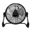 ORF12B electriQ 12-inch Rechargeable Metal Body Quiet DC Floor Fan - Indoor & Outdoor Use - Black
