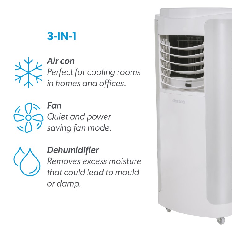 GRADE A3 - electriQ 12000 BTU Portable Air Conditioner