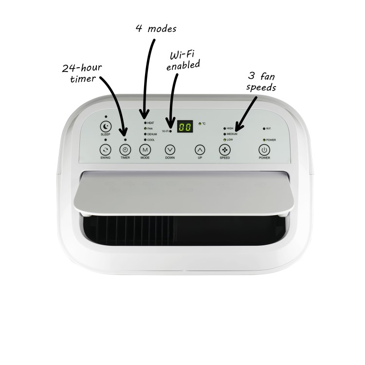 GRADE A2 - electriQ 12000 BTU 3.5 kW WIFI Smart App 4-in-1 Air Conditioner 