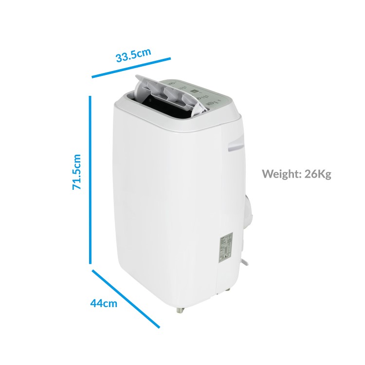 GRADE A2 - electriQ 12000 BTU SMART WIFI App-controllable  Portable Air Conditioner with heatpump for rooms up to 30 sqm - Alexa Enabled