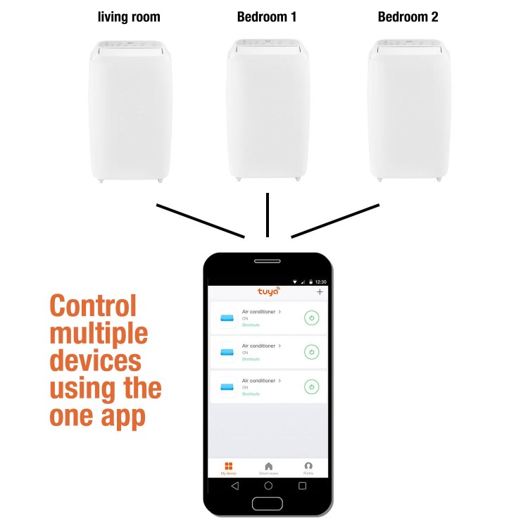 GRADE A2 - electriQ 12000 BTU 3.5 kW WIFI Smart App 4-in-1 Air Conditioner 