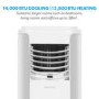 Refurbished electriQ 14000 BTU Smart Portable Air Conditioner with Heat Pump