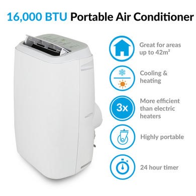 Grade A3 Electriq 16000 Btu 4 6 Kw Portable Air Conditioner With Heat Pump Up To 42 Sqm - Electriq Smart 12 Hp 10000 Btu Wall Mounted Heat Pump Air Conditioner Grade A3 Electriq 16000 Btu 4 6 Kw Portable Air Conditioner With Heat Pump Up To 42 Sqm - Electriq Smart 12 Hp 10000 Btu Wall Mounted Heat Pump Air Conditioner