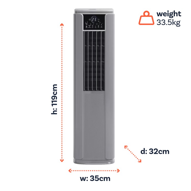 Refurbished electriQ SupremeCool 14000 BTU Quiet Smart Portable Air Conditioner with Heat Pump
