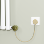 Brushed Brass electriQ 600W Smart Wi-Fi Thermostatic Heating Element for Electric & Dual-Fuel Radiators and Towel Rails – Plug-In or Hardwired