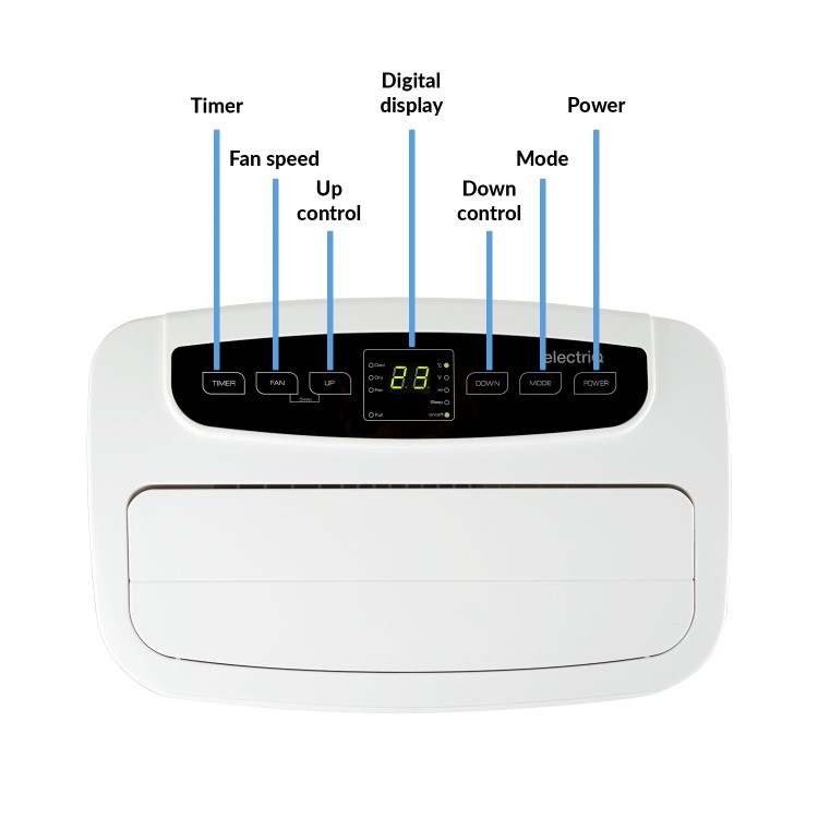 GRADE A3 - electriQ 16000 BTU Quiet Portable Air Conditioner - for large rooms up to 42 sqm