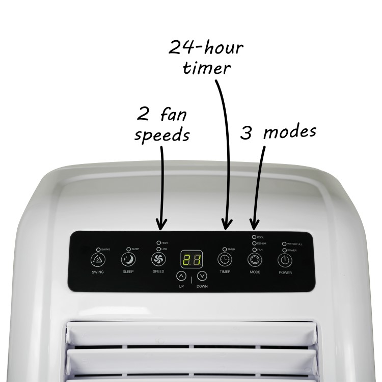 GRADE A1 - electriQ 10000 BTU Quiet Air Conditioner for rooms up to 25 sqm