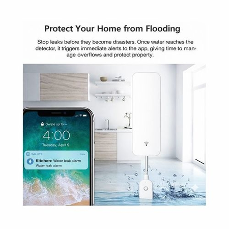 Tuya Smart WiFi Water Leak Sensor with 1m External Probe