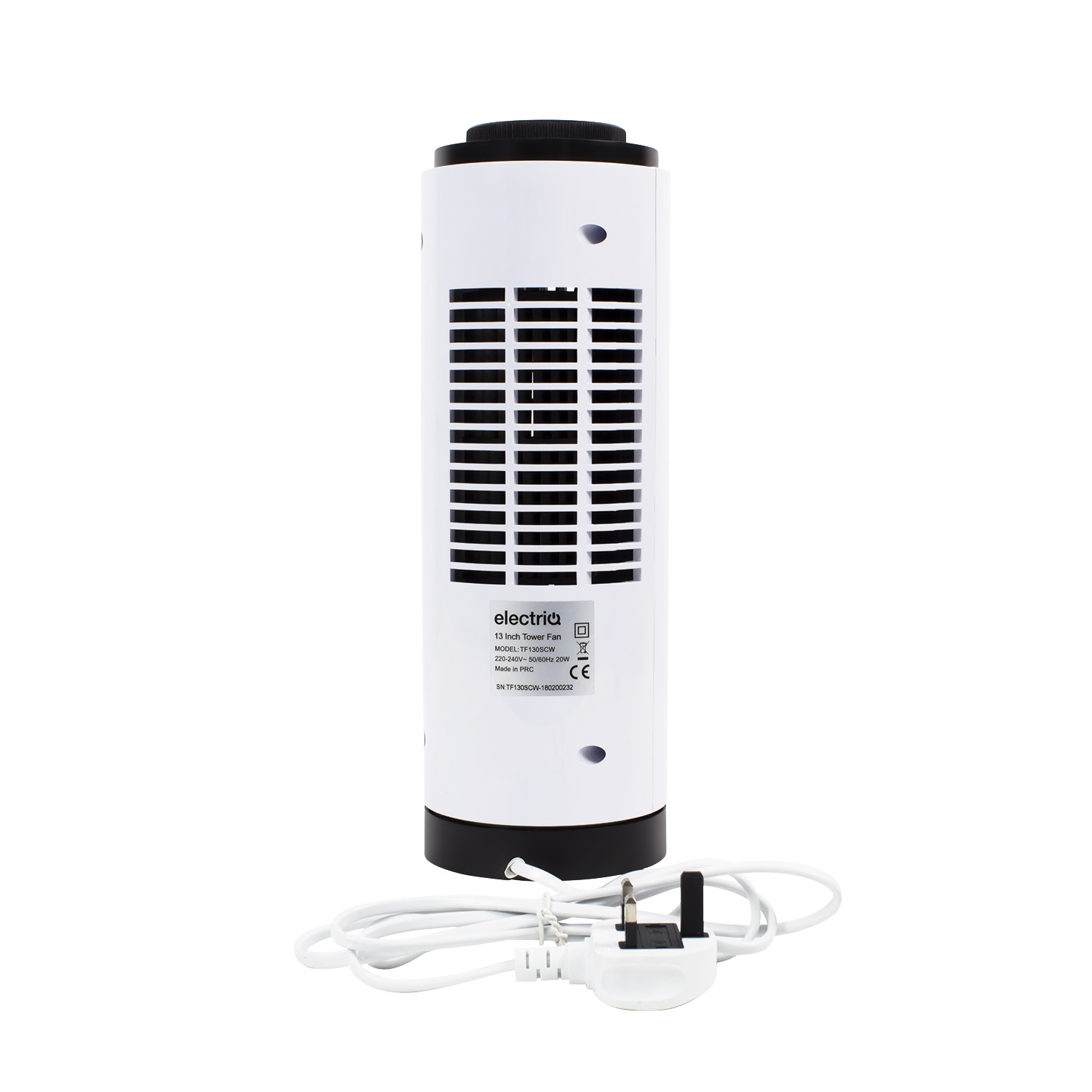 White Slim Tower Fan with Oscillation and 3 Speed Settings 