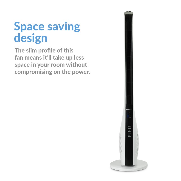 GRADE A1 - electriQ 44" Tower Fan with Remote Control 3 Speed Settings Timer & Oscillation Functions