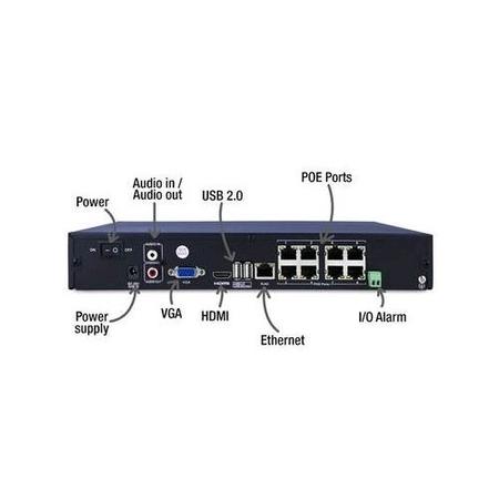 electriQ CCTV System - 8 Channel HD 1080p NVR with 8 x 1080p Bullet Cameras & 1TB HDD