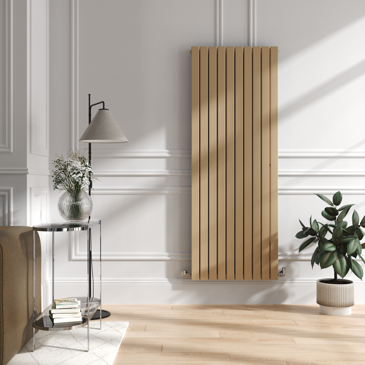 Riace Elk brown Vertical Flat Designer Radiator 1800x680mm Double Panel 6947 BTU