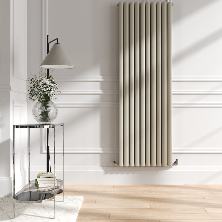 Sorrento Linen Vertical Oval Designer Radiator 1800x590mm Double Panel ...