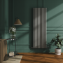 Sorrento Smoked Stone Vertical Oval Designer Radiator 1800x590mm Double Panel 6229 BTU