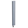 Light Grey Electric Vertical Designer Radiator 1.2kW with Wifi Thermostat - Double Panel H1600xW236mm - IPX4 Bathroom Safe