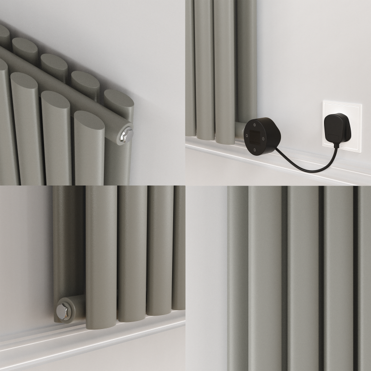 Stone Speck Radiator Smoked Stone Vertical Smart Electric Radiator with Wi-Fi Thermostat ...