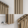 Sorrento Beige grey Vertical Oval Designer Radiator 1600x236mm Double Panel 2234 BTU