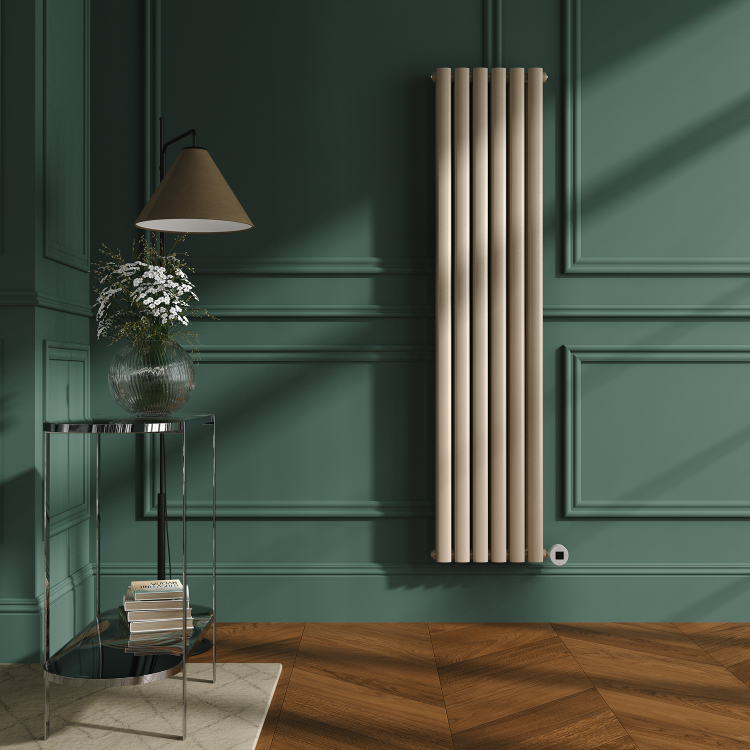 Cleopatra Vertical Smart Electric Radiator with Wi-Fi Thermostat - 1.2KW - H1600xW354 - Bathroom Safe