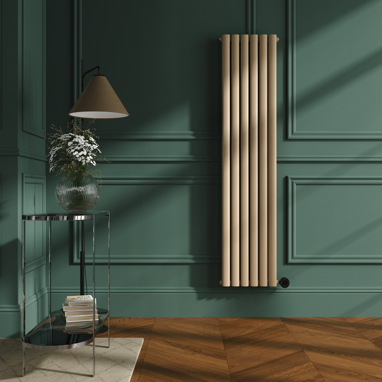 Elk brown Vertical Smart Electric Radiator with Wi-Fi Thermostat - 1.2KW - H1600xW354 - Bathroom Safe