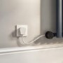 Light Grey Vertical Smart Electric Radiator with Wi-Fi Thermostat - 1.2kW - Double Panel H1600xW354mm - Bathroom Safe