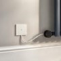 Light Grey Vertical Smart Electric Radiator with Wi-Fi Thermostat - 1.2kW - Double Panel H1600xW354mm - Bathroom Safe