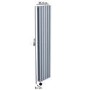 Light Grey Vertical Smart Electric Radiator with Wi-Fi Thermostat - 1.2kW - Double Panel H1600xW354mm - Bathroom Safe