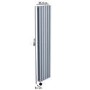 Light Grey Electric Vertical Designer Radiator 1.2kW with Wifi Thermostat - Double Panel H1600xW354mm - IPX4 Bathroom Safe