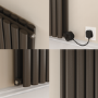 Russet Vertical Smart Electric Radiator with Wi-Fi Thermostat - 1.2KW - H1600xW354 - Bathroom Safe