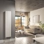 White Electric Vertical Designer Radiator 1.2kW with Wi-Fi Thermostat - Double Panel H1600xW354mm - IPX4 Bathroom Safe
