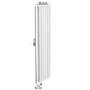 White Electric Vertical Designer Radiator 1.2kW with Wi-Fi Thermostat - Double Panel H1600xW354mm - IPX4 Bathroom Safe