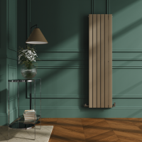 Riace Beige grey Vertical Flat Designer Radiator 1600x408mm Double Panel 3687 BTU