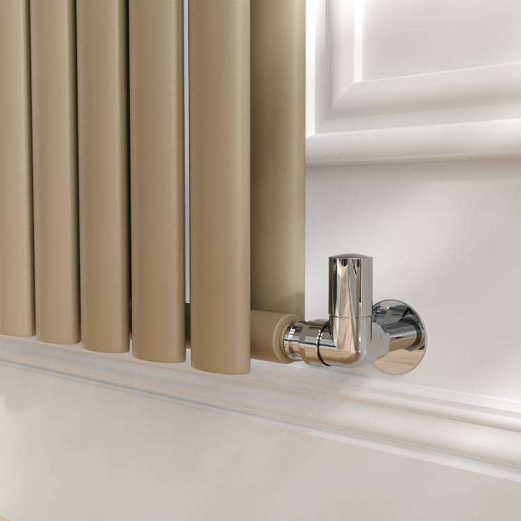 Sorrento Beige grey Vertical Oval Designer Radiator 1600x354mm Double Panel 3351 BTU