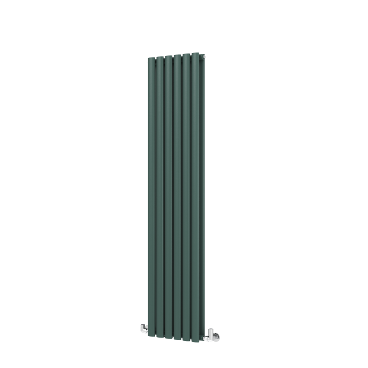 Sorrento Evergreen Vertical Oval Designer Radiator 1600x354mm Double Panel 3351 BTU