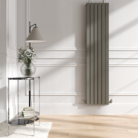 Riace Smoked Stone Vertical Flat Designer Radiator 1800x408mm Double Panel 4168 BTU