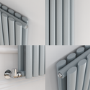 Sorrento Salt & Pepper Vertical Oval Designer Radiator 1600x472mm Double Panel 4468 BTU