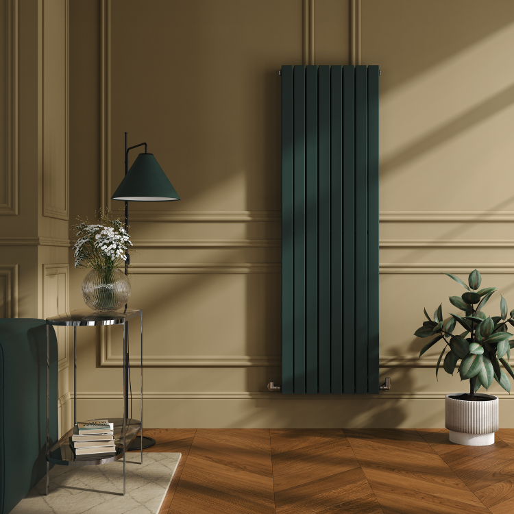 Riace Evergreen Vertical Flat Designer Radiator 1800x544mm Double Panel 5557 BTU