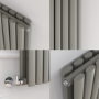 Sorrento Smoked Stone Vertical Oval Designer Radiator 1800x472mm Double Panel 4983 BTU