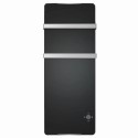 VG2TR-1.2BW electriq 1200W Smart Wall Mounted Designer Glass Heater with Towel Rails - Black