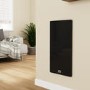 380W Smart Infrared Vertical Black Glass Designer Wall Heater 450x900mm with Optional Towel Rail - IP24 Bathroom Safe