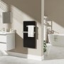 380W Smart Infrared Vertical Black Glass Designer Wall Heater 450x900mm with Optional Towel Rail - IP24 Bathroom Safe