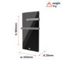 380W Smart Infrared Vertical Black Glass Designer Wall Heater 450x900mm with Optional Towel Rail - IP24 Bathroom Safe