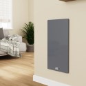 A1/VG2TR-380DGWIR Refurbished 380W Smart Infrared Vertical Anthracite Glass Designer Wall Heater 450x900mm with Optional Towel Rail - IP24 Bathroom Safe