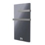 380W Smart Infrared Vertical Anthracite Glass Designer Wall Heater 450x900mm with Optional Towel Rail - IP24 Bathroom Safe
