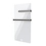 380W Smart Infrared Vertical White Glass Designer Wall Heater 450x900mm with Optional Towel Rail - IP24 Bathroom Safe
