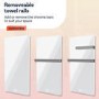 Refurbished 380W Smart Infrared Vertical White Glass Designer Wall Heater 450x900mm with Optional Towel Rail - IP24 Bathroom Safe