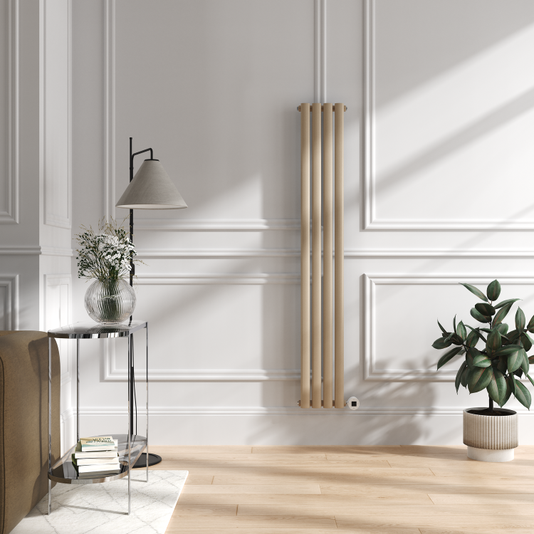 Cleopatra Vertical Smart Electric Radiator with Wi-Fi Thermostat - 1KW - H1600xW236 - Bathroom Safe