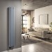 GRADE A2 - Light Grey Electric Vertical Designer Radiator 1kW with Wifi Thermostat - H1600xW236mm - IPX4 Bathroom Safe